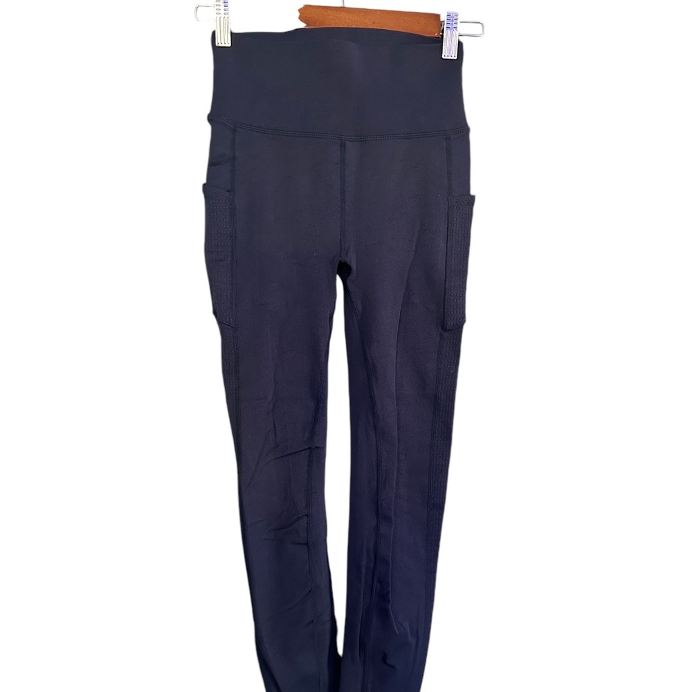Fabletics High Waisted Sculpt Knit Navy Blue Size Small